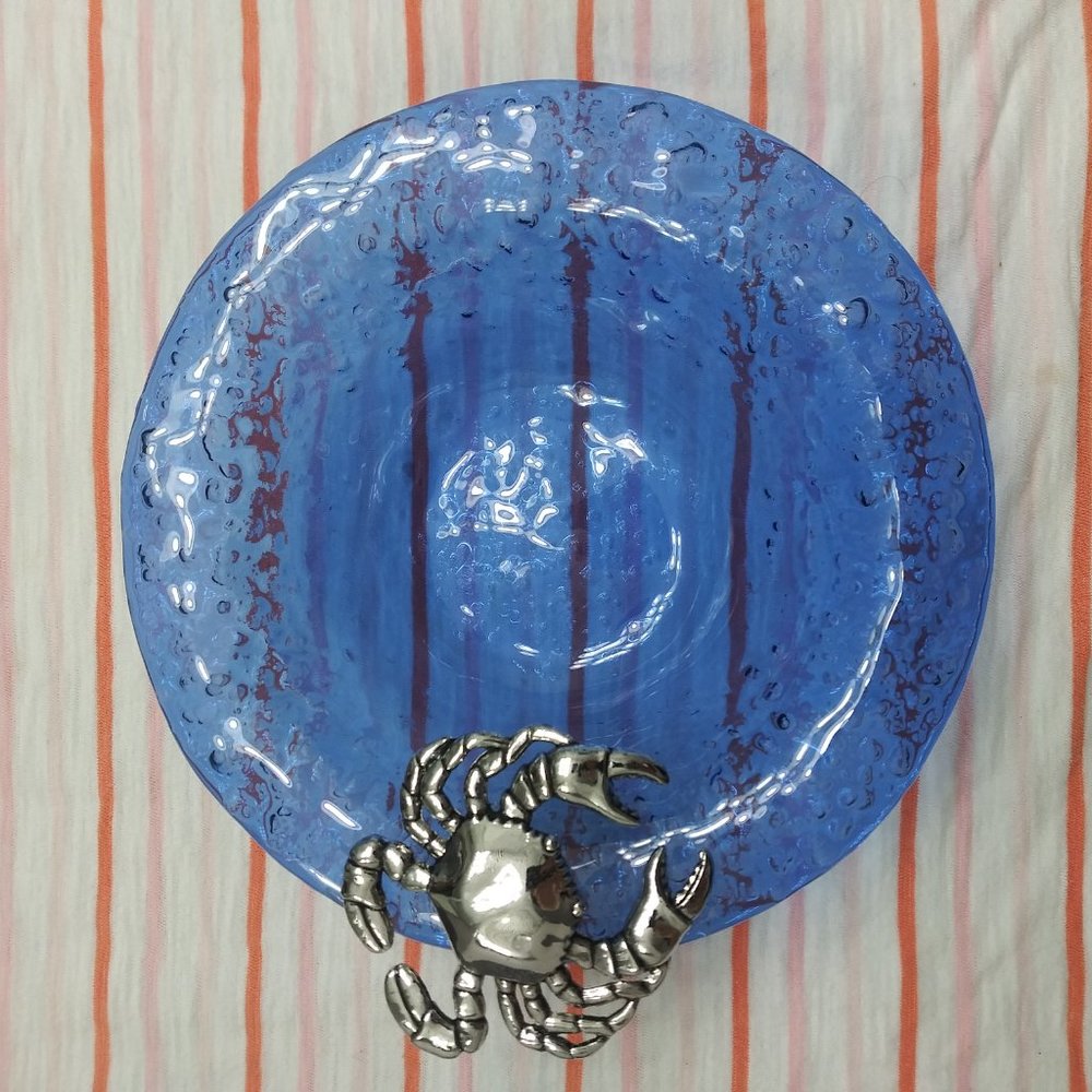 Blue Glass Condiment Dish